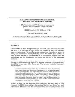 CTV Television and CTV Newsnet re news reports