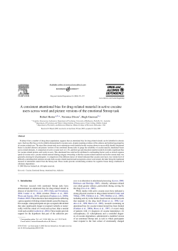 A consistent attentional bias for drug-related
