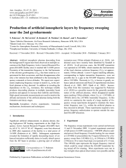 Production of artificial ionospheric layers by frequency sweeping