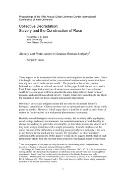 Slavery and the Construction of Race