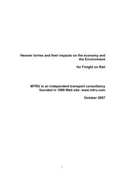 Heavier lorries and their impacts on the economy