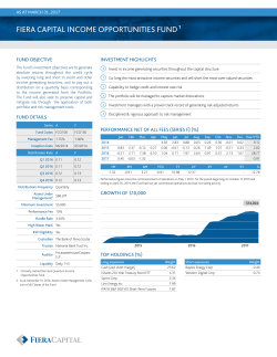 FIERA CAPITAL INCOME OPPORTUNITIES FUND 1