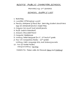 2016 school supply list - Roots Public Charter School