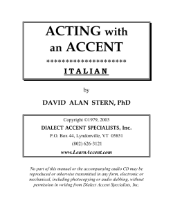 ACTING with an ACCENT - Deer Creek High School