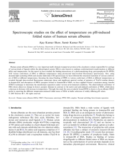 Spectroscopic studies on the effect of temperature on pH