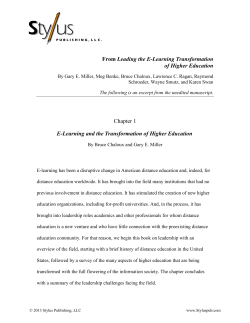 From Leading the E-Learning Transformation of Higher Education