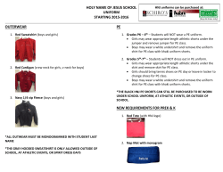 holy name of jesus school uniform starting 2015