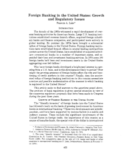 Foreign Banking in the United States: Growth and Regulatory Issues