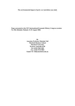The environmental impact of ports: an Australian case study Paper