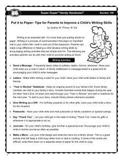 Put it to Paper: Tips for Parents to Improve a Child`s Writing Skills