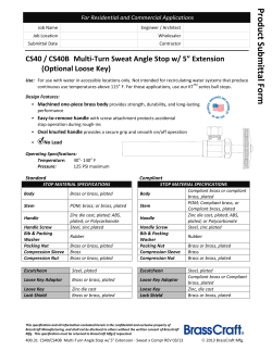 400.31 CS40/CS40B Multi-Turn Angle Stop w/ 5" Extension