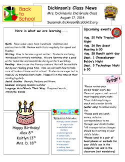 Dickinson`s Class News