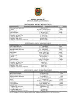 Academic Calendar 2017 - i-CATS