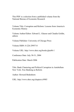 Bank Chartering and Political Corruption in Antebellum New