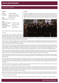 Sacco and Vanzetti - The Edinburgh Film Guild