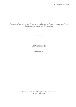 Opinion on Disperse Red 17