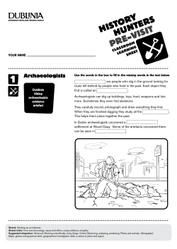 Pre-Visit Activity Sheet &ndash; History Hunters