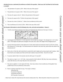 Calculate the area or perimeter/circumference as listed in the