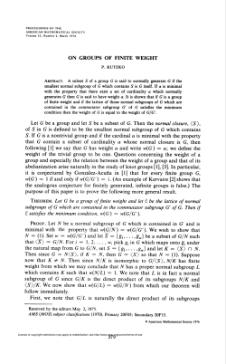 on groups of finite weight - American Mathematical Society