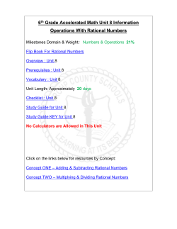 nit 8: Operations With Rational Numbers