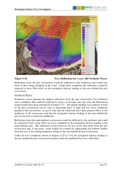Figure 5-36 Wave Reflections for 1 year ARI Northerly Waves