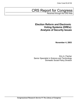 Election Reform and Electronic Voting Systems