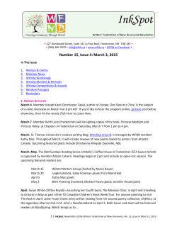 see sample - Writers` Federation of New Brunswick