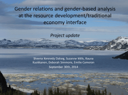 Gender relations and gender-based analysis at the resource