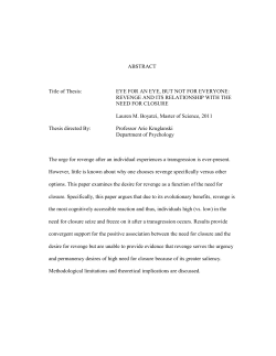 ABSTRACT Title of Thesis: EYE FOR AN EYE, BUT NOT