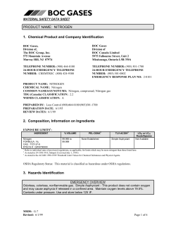 PRODUCT NAME: NITROGEN 1. Chemical Product and Company