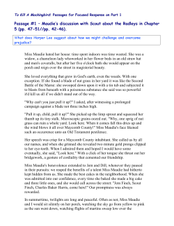 Passage #1 &ndash; Maudie`s discussion with Scout about the Radleys in