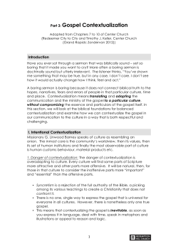 Part 3: Gospel Contextualization