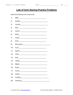 Lots of Ionic Naming Practice Problems
