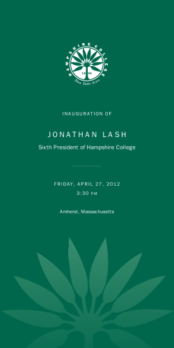 JONATHAN LASH - Hampshire College