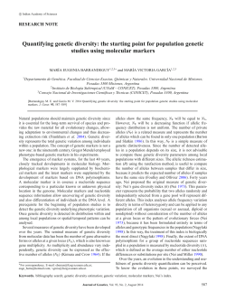 Quantifying genetic diversity: the starting point for population genetic