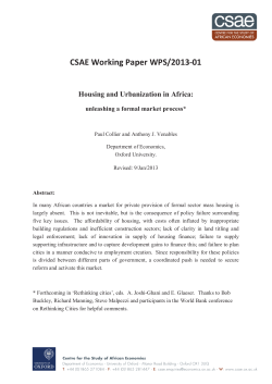 Housing and Urbanization in Africa: unleashing a formal market