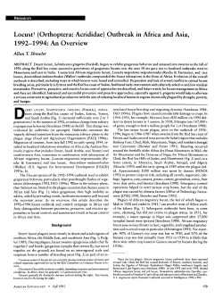 Locust1 (Orthoptera: Acrididae) Outbreak in Africa and Asia, 1992