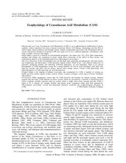 Ecophysiology of Crassulacean Acid Metabolism (CAM)
