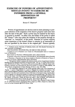 Exercise of Powers of Appointment