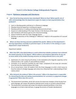 Romance Languages and Literatures