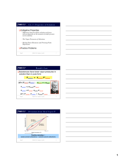 Ch 17: Properties of Solutions Raoult`s Law Deviations from Ideal
