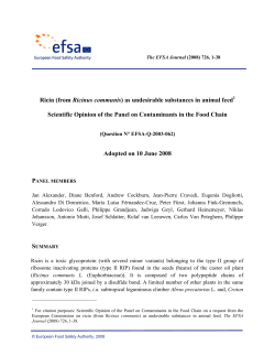 Ricin (from Ricinus communis) as undesirable - EFSA