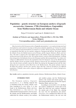 Population &ndash; genetic structure on European anchovy (Engraulis
