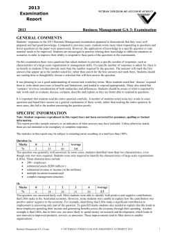 2013 Business Management examination report