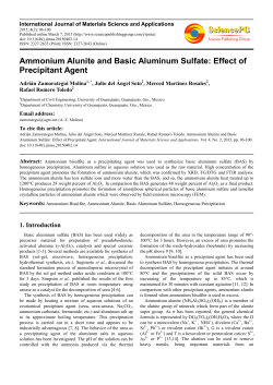 Ammonium Alunite and Basic Aluminum Sulfate: Effect of Precipitant