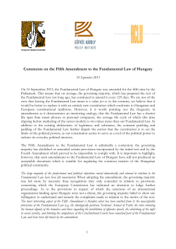 Comments on the Fifth Amendment to the Fundamental Law of