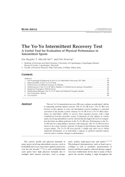 The Yo-Yo Intermittent Recovery Test | SpringerLink