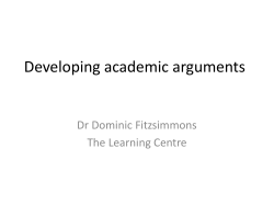 Developing academic arguments