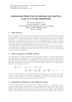LAGRANGIAN PREDICTION OF DISPERSE GAS PARTICLE FLOW
