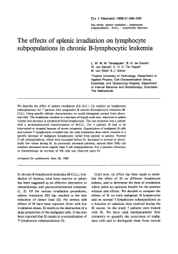 The effects of splenic irradiation on lymphocyte subpopulations in